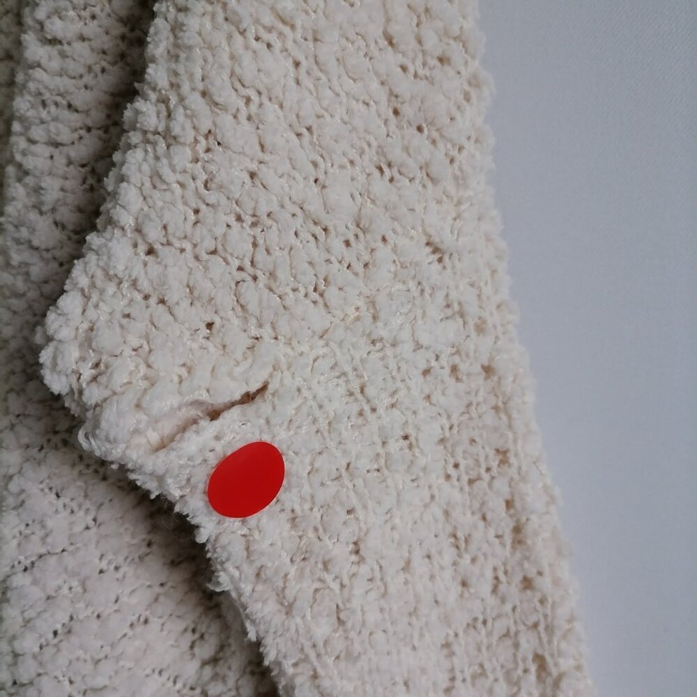 Umgee Womens Ivory Open Front Drop Shoulder Popcorn Cardigan Sweater Size L - Picture 4 of 8